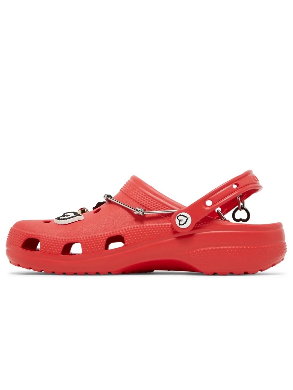 Karol G x Crocs Classic Clog Metal Hearts Red Men's Size 13 Limited Edition NWT
